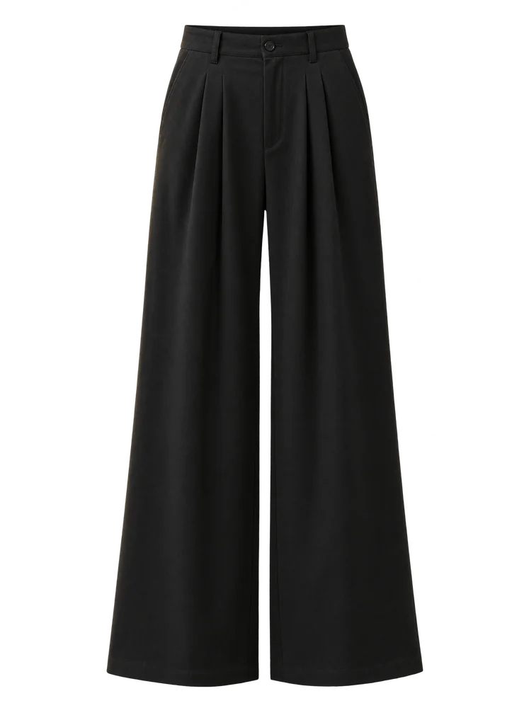 Black wide-leg pants